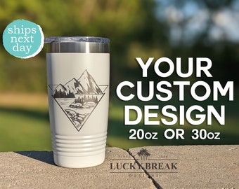 Custom Logo Personalized Tumbler Laser Engraved Custom Design 20oz 30oz Stainless Steel Mug Cup | Ships NEXT DAY!