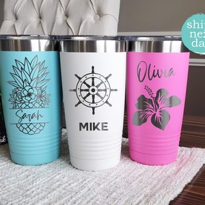 Custom Personalized Vacation Beach Laser Engraved 20oz 30oz Stainless Steel Tumbler | SHIPS NEXT DAY!