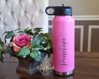 Custom Personalized Name Laser Engraved 20oz 32oz Insulated Water Bottle Stainless Steel Durable Polar Camel Workout Gym Gift