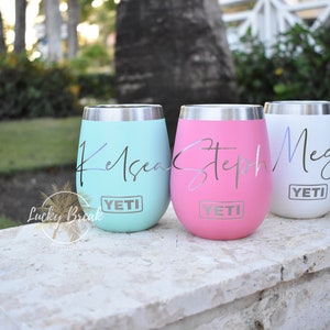Personalized Name Wine Tumbler Yeti or Polar Camel | Custom Engraved Cup | Vacation, Bridesmaid, Bachelorette, Wedding Gift, Bulk, Corporate