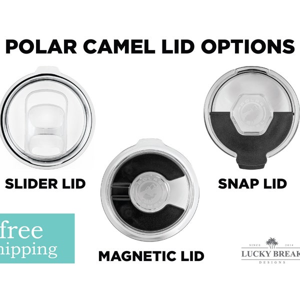 Magnetic Slide Closure Lid Snap Lid Slider Lid for 20oz and 30oz Polar Camel Tumblers