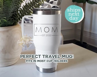 New Mom Established Travel Mug Tumbler Mother's Day Laser Engraved 20oz Stainless Steel Mug Cup | SHIPS NEXT DAY!