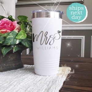 Future Mrs Personalized Tumbler Name Laser Engraved Custom Engaged 20oz 30oz Stainless Steel Mug Cup | SHIPS NEXT DAY!