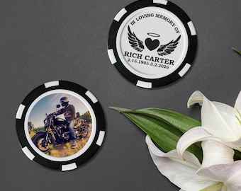 In Memory Of Poker Chips – Personalized Memorial Tokens – Custom Poker Chip – Remembrance Keepsake – Funeral Favor – Celebration of Life