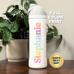 Personalized Authentic FreeSip Owala Water Bottle: Laser Engraved 24 oz Owala with Name or Birth Flower