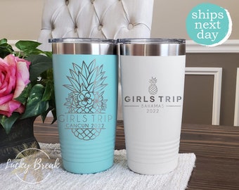 Custom Personalized Girls Trip Vacation Beach Laser Engraved 20oz 30oz Stainless Steel Tumbler | SHIPS NEXT DAY!