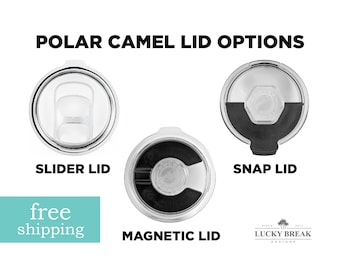 Magnetic Slide Closure Lid Snap Lid Slider Lid for 20oz and 30oz Polar Camel Tumblers