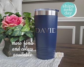 Personalized Tumbler Name Laser Engraved 20oz 30oz Custom Stainless Steel Mug Cup | SHIPS NEXT DAY!