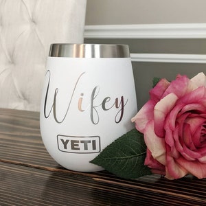 Custom Wifey Bride Bridesmaid Yeti or Polar Camel Wine Tumbler Laser Engraved Mug Bride Bridesmaid Maid of Honor Wedding Gift