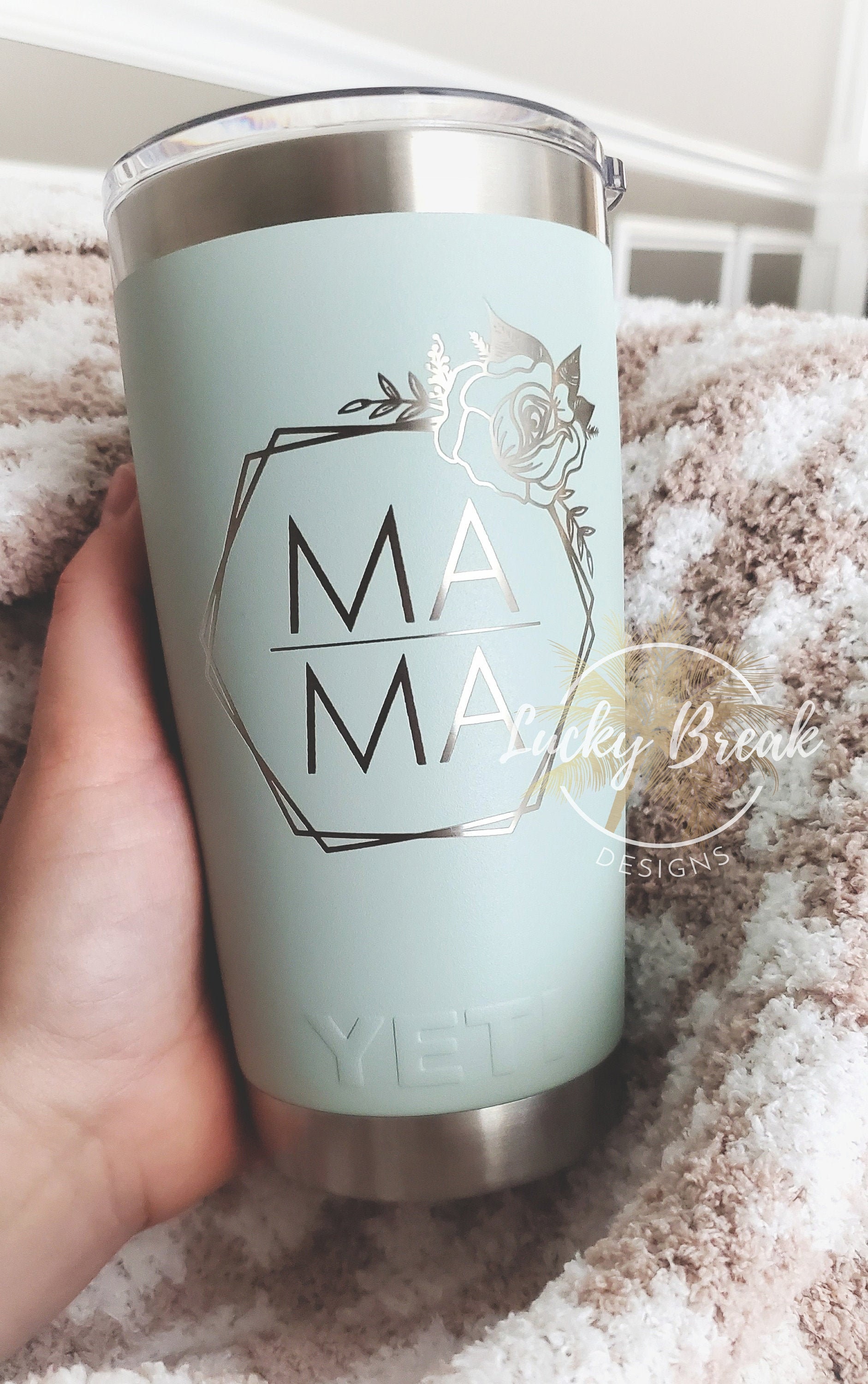 MAMA Tumbler Laser Engraved Yeti Cute Floral Coffee Mug Cup Etsy