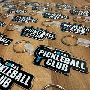 Custom Logo Keychains, Full Color Logo Tags Printed Personalized Keychain, Bulk Acrylic Keychain, Business Giveaway, Tradeshow Conference Bild 2
