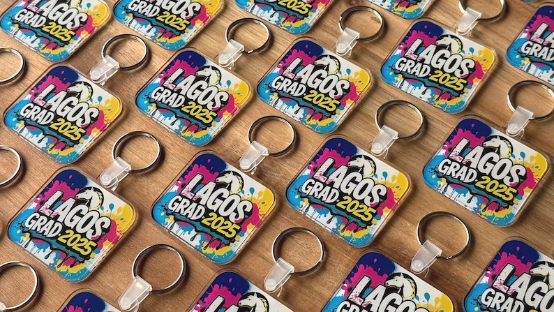 Custom Logo Keychains, Full Color Logo Tags Printed Personalized Keychain, Bulk Acrylic Keychain, Business Giveaway, Tradeshow Conference Bild 3
