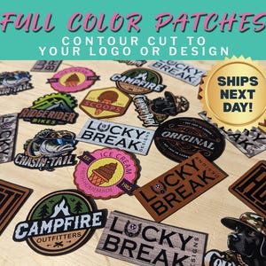 Custom Color Leather Hat Patch, Personalized Hat Patch with Adhesive, Printed Leatherette Logo Patch for Bags, Heat Press Leather Patch