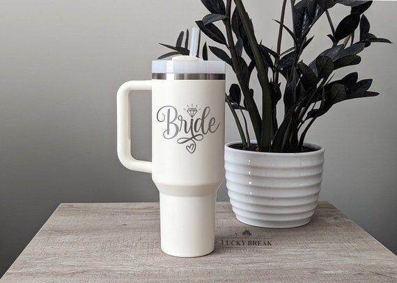 40oz Stanley Handle Mug With Straw - Bride Wedding Engagement Gift