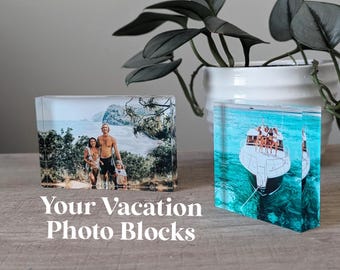 Custom Printed Photo Block, Personalized Acrylic Vacation Photo, Anniversary Photo Gift, Acrylic Picture Frame, UV Printed Gift Home Decor