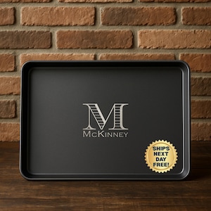 Engraved Grill Pan for Dad | Custom BBQ Tray Gift | Grandpa | Fathers Day Grillmaster | Monogram Baking Sheet | Chef Present