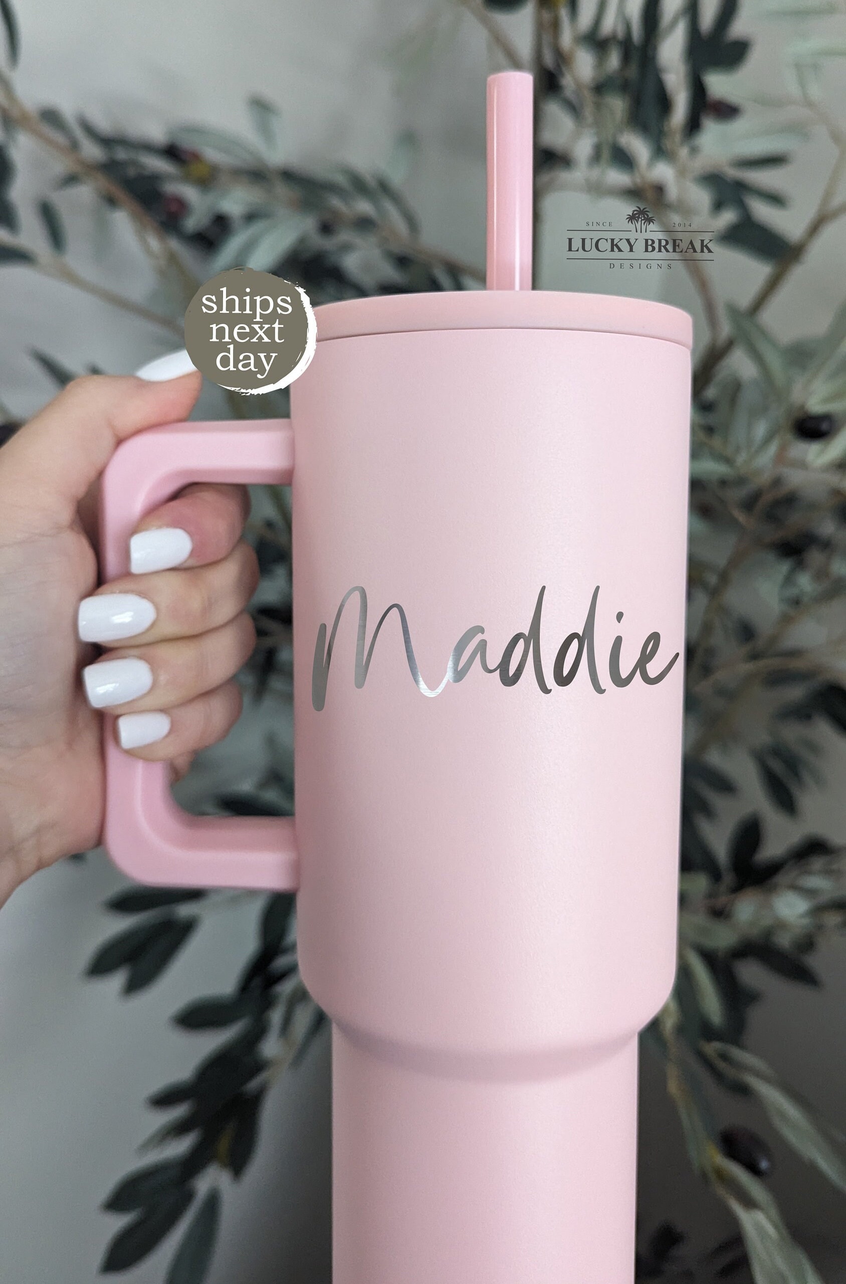 40oz Simple Modern Handle Mug With Straw Girls Trip Vacation Personalized  Name Engraved Stainless Steel Travel Tumbler SHIPS NEXT DAY 