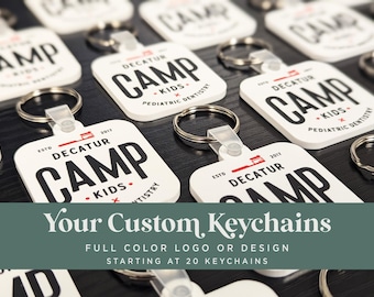 Custom Keychains With Your Logo, Full Color Logo Printed Personalized Keychain, Acrylic Keychain, Business Giveaway, Tradeshow Giveaway