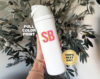 Personalized Monogram Owala FreeSip 24oz Water Bottle | Custom Shadow Monogram | Gift for Kids, Teens, Student | SHIPS NEXT DAY