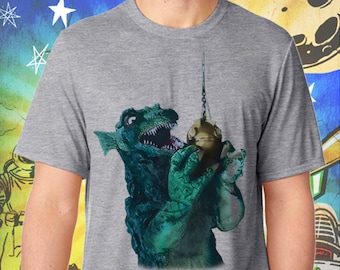 GORGO / Britain's Godzilla Fishing / Men's Gray Performance T-Shirt