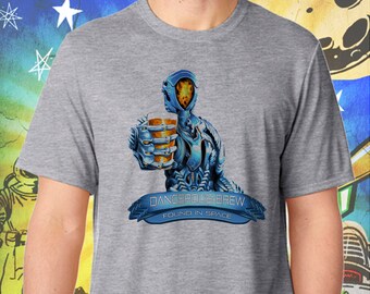 Lost in Space Reboot Shirt / Glitter Beer Robot / Found in Space / Gray Men's Performance T-Shirt