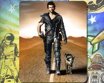 Road Warrior Mad Max with Cattle Dog / Mel Gibson in Mad Max 2 / Australian Cattle Dog Mouse Pad