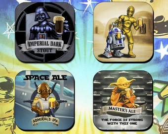 Star Wars / Darth Vader / R2D2 / C3PO / Yoda / Admiral Ackbar / Coaster Set