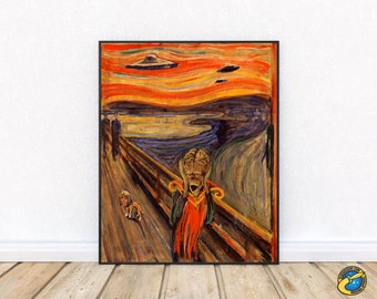 Mars Attacks The Scream by Edvard Munch Poster - Digital Download