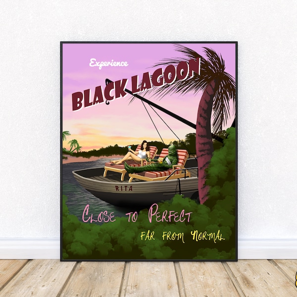 Creature From the Black Lagoon Happy Ending Poster - Digital Download