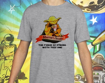 Star Wars / Master Yoda Shake / Gray Child Size Performance T-Shirt