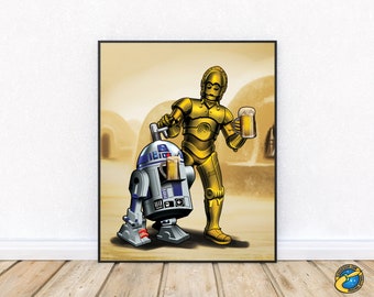 Star Wars R2D2 and C3PO Poster - Digital Download