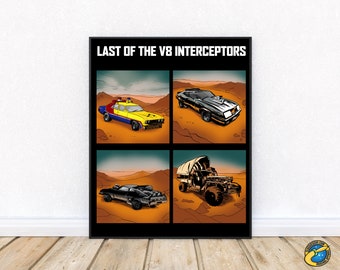 Last of the V8 Interceptors Mad Max Car Collection Poster - Digital Download