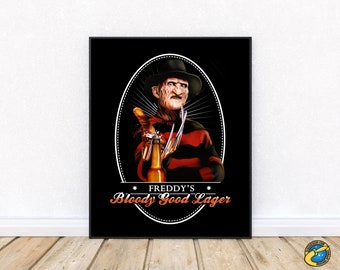 Nightmare on Elm Street Freddy Kruger Bloody Good Ale Poster - Digital Download