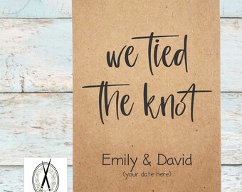 Personalized Wedding Favor Bags, Rustic Tie the Knot Treat Bags
