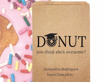 Graduation Donut Favor Bags, Class of 2026, Treat Goodie Bags