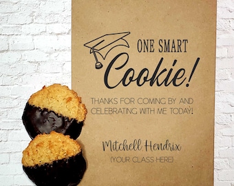 Graduation Cookie Bag, Graduation Favor Bags, Class of 2026, Cookie Bag, To-go Goodie bags, Treat Bags, One Smart Cookie (sid275)