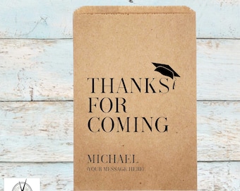 Personalized Graduation Favor Bags, Kraft Cookie Bags (6x9)