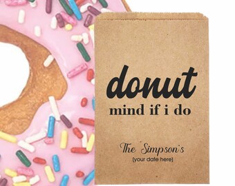 Personalized Donut Favor Bags, Graduation, Wedding Treat Bags