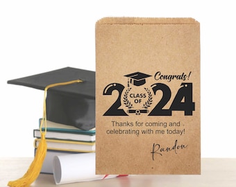Graduation Bags, Grad Cap, Cookie Bag, Custom Mint Tags, DIY Mints, Dessert Table, Donut Bag, Graduation Treat, Party Bag