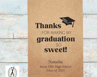 Personalized Graduation Cookie Bag, Class of 2023, Treat Favor Bag