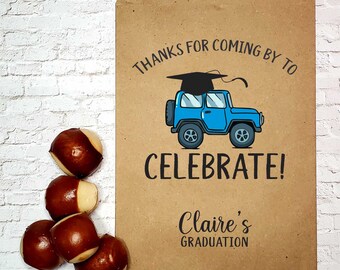 Jeep Graduation Party, Graduation Favor Bags, Class of 2022, Cookie Bag, To-go Goodie bags, Treat Bags, Custom Bags,Jeep Bags