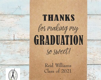 Personalized Graduation Cookie Bag, Kraft Favor Bags (6x9)