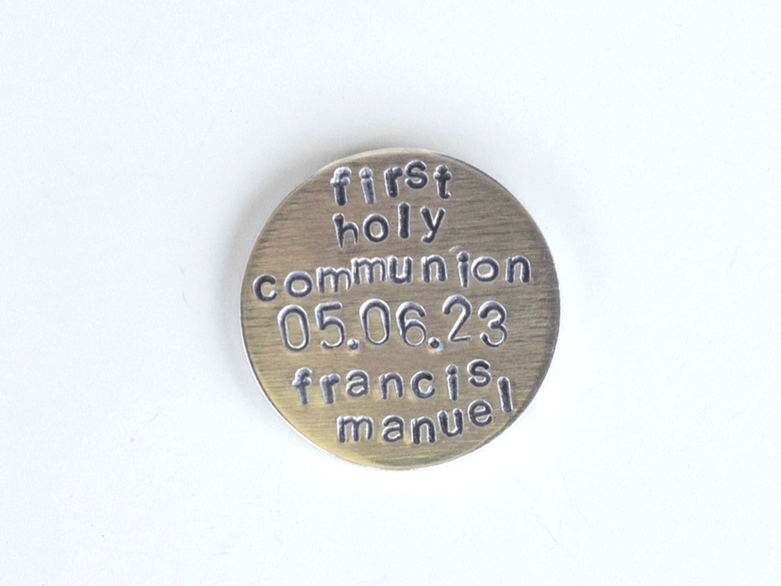 First Holy Communion Gift, Pocket Token, Personalized Communion Gift ...