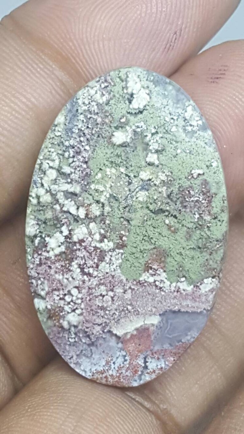 Indonesian Moss agateoval shapePlume Agateagate cabochonpicture Agatelandscape Agatepicture AgateScenic agaterock and mineraljasper