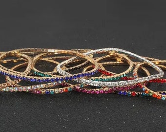 Dainty Thin Stackable Rhinestone Bracelet!