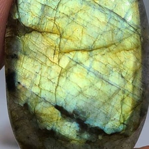 AAA Labradorite Cabochon: Flashy Gemstone (38x24x5mm)
