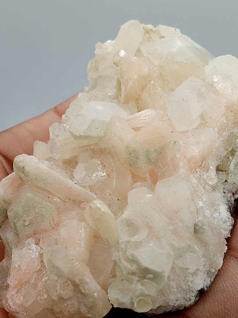 Apophyllite and stilbite Crystal Cluster image 1