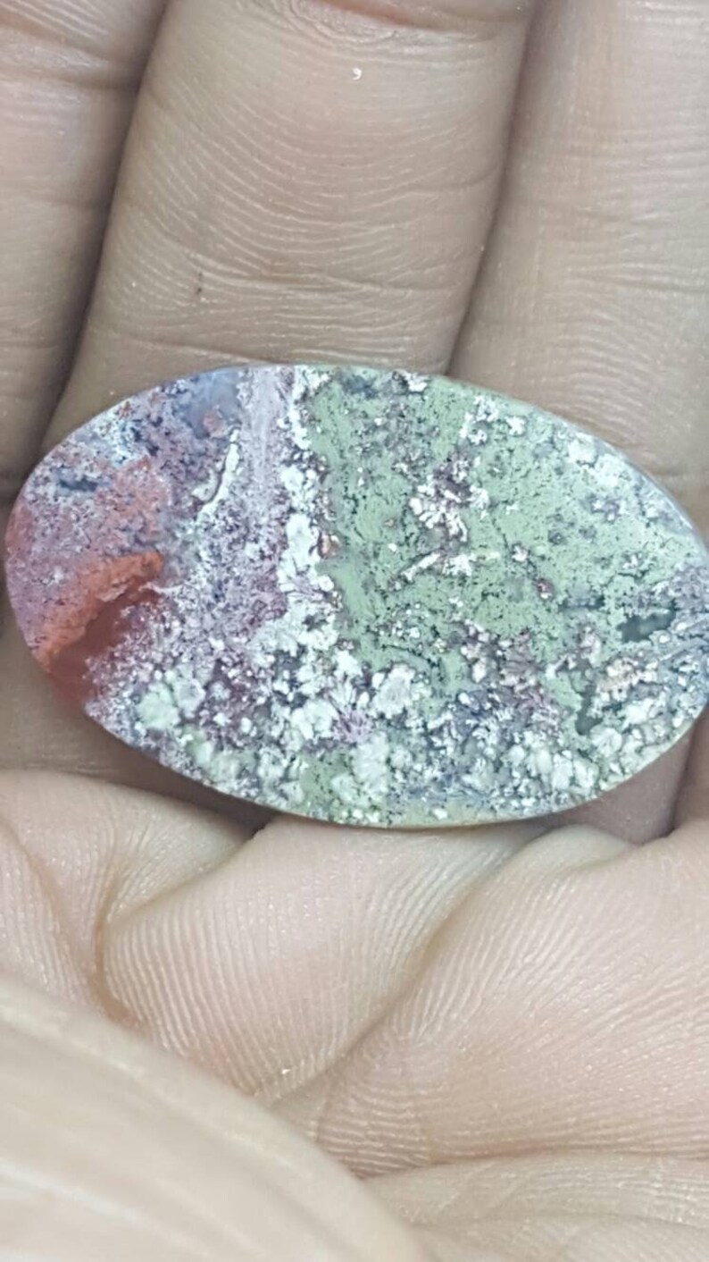 Indonesian Moss agateoval shapePlume Agateagate cabochonpicture Agatelandscape Agatepicture AgateScenic agaterock and mineraljasper
