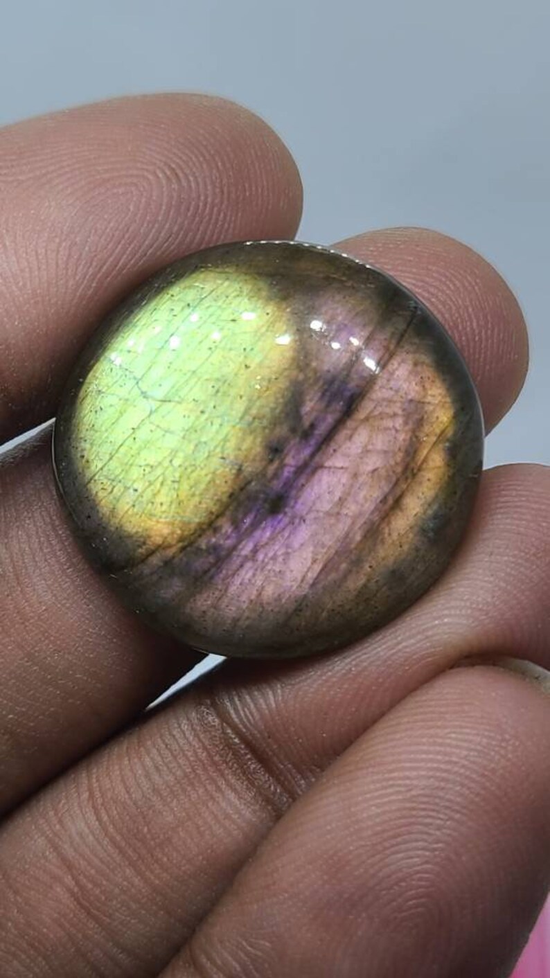Round Purple flash Labradorite Cabochonrock and Mineralloose crystalgemstonePink Spectroliteviolet LabradoriteMadagascarReikicircle