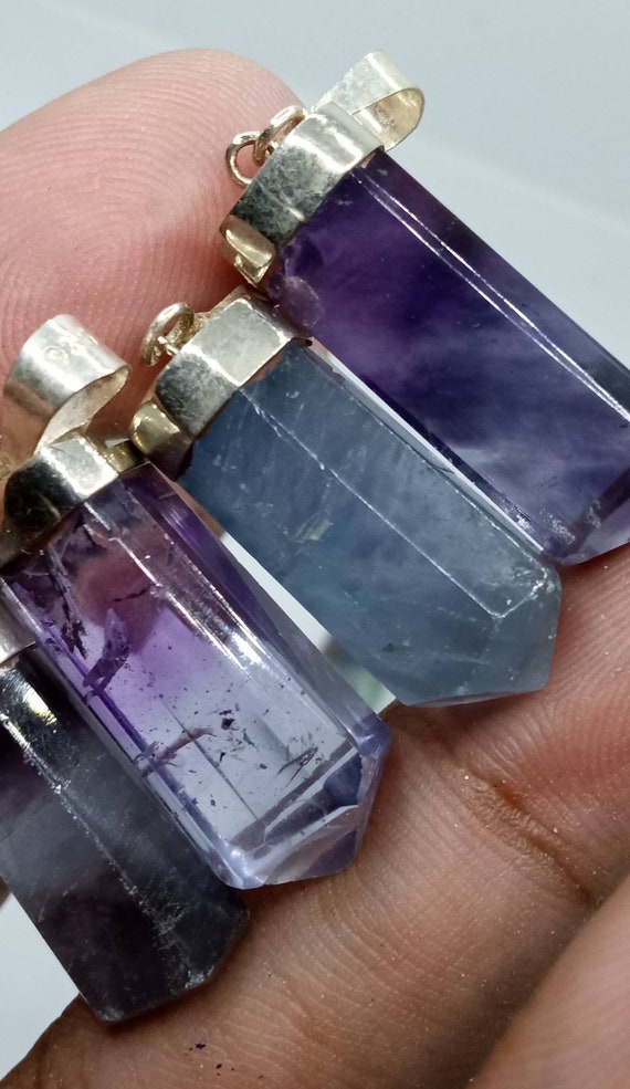 Sterling Silver Fluorite Crystal Pendant! - image 1